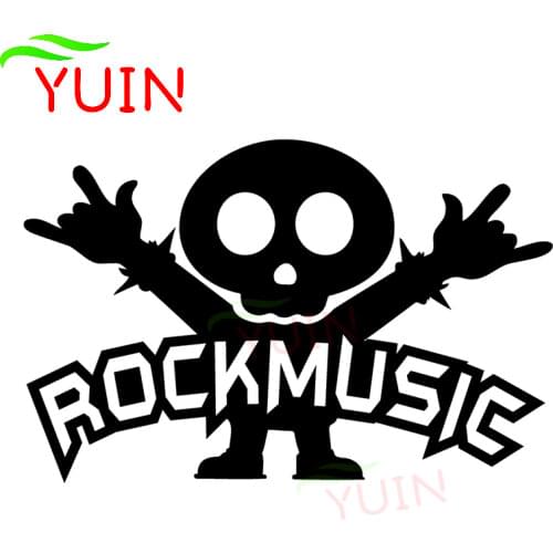 Rock Music Funny Skull Love Gesture Car Sticker Personality Fashion PVC Body Window Decoration Waterproof Anti-UV Stickers