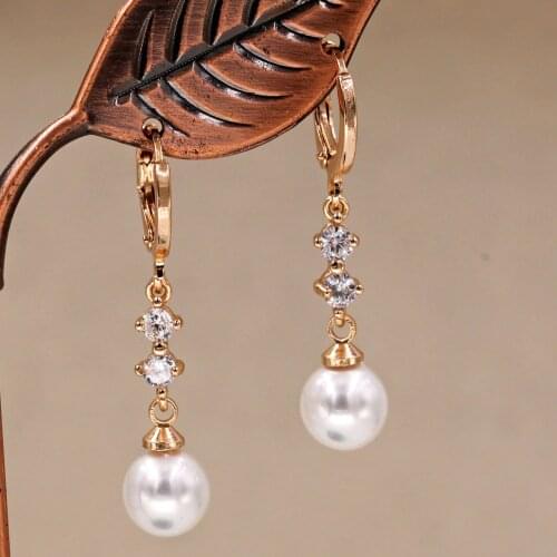 Jewelry Gold Pearl Earrings For Women Stud Earrings Popular Party Engagement Wedding Earrings Jewelry
