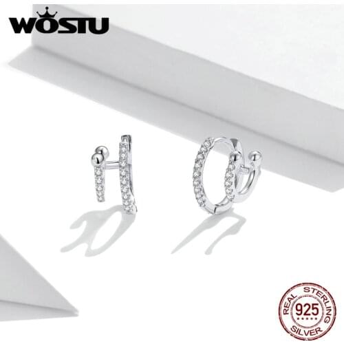 Wostu Real 925 Sterling Silver Shining Butterflies Stud Earrings for Women Statement Fine Jewelry Brinco Jewelry Bijoux BKE1118