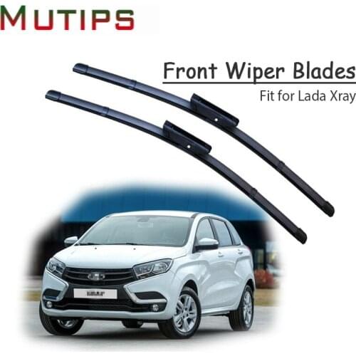 1Set Rubber Car Front Wiper Blade Kit For Lada Xray 2017 2016 2015 Windscreen Wiper Original replace Insert Strip Accessories