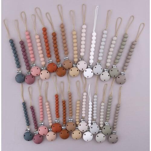 1pc BPA Free Silicone Baby Pacifier Clip Chain Silicone Beads Newborn Dummy Clip Soother Nipple Holder for Baby Teething Toys