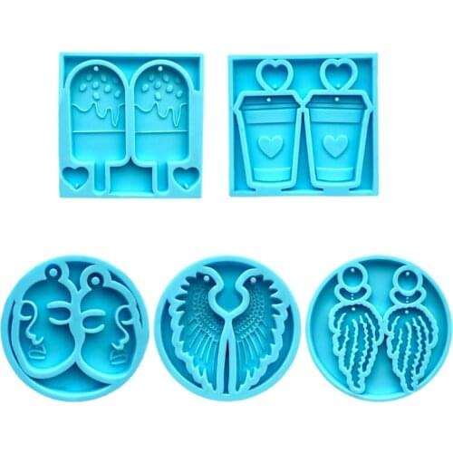 13MC Earrings Epoxy Resin Mold Ear Studs Necklace Silicone Mould DIY Crafts Jewelry Pendants Casting Tools