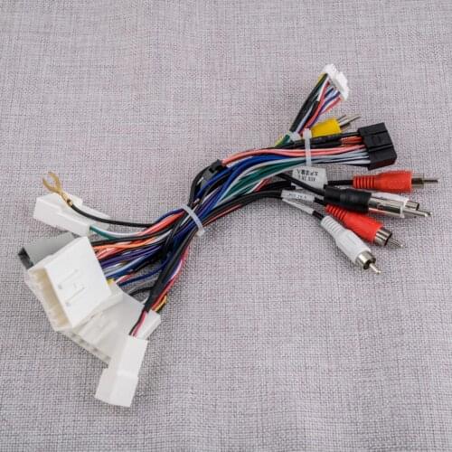 Stereo Radio 16-Pin Plug Power Cable Adapter Wiring Harness Fit for Nissan Navarre Terra X-Trail Tiida Bluebird Qashqai Sylphy