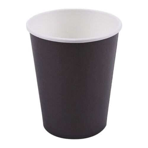 20 Paper Cups (9oz) - Plain Solid Colours Birthday Party Tableware Catering(black)