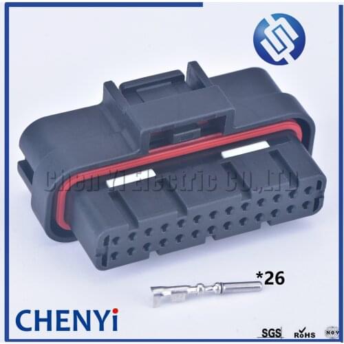Tyco amp 26 pin auto computer connector 1473712-1/1473712-2 26 way 2 row Superseal 1.0 26p modified ECU connector with pins