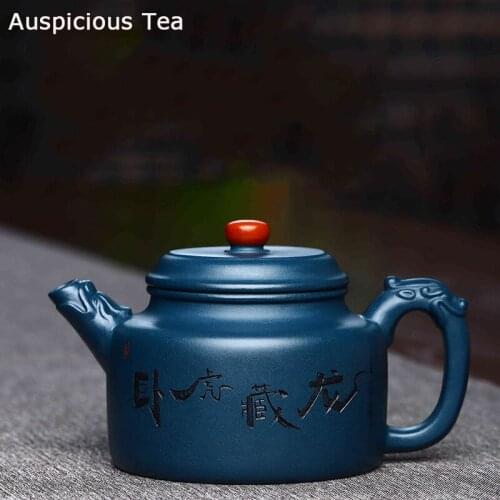 310ml Boutique Yixing Purple Clay Teapots Raw Ore Azure Mud Handmade Tea Pot Home Zisha Filter Beauty Kettle Chinese Tea Set