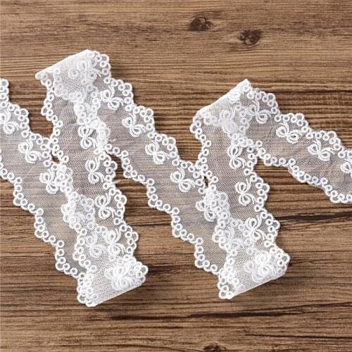 5Yards Handmade DIY Craft Accessories Embroidery Lace Fabrics Curtains Sofa Sewing White Lace Trim