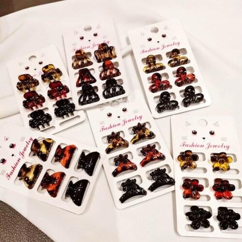 6Pcs/set Mini Hair Claw Clips Barrette Clamp Acrylic Ponytail Crab Girls Hair Hairpin Hair Styling Accessories For Women