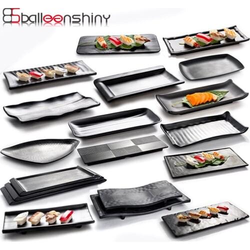 BalleenShiny Melamine Large Dish Imitation Porcelain Frosted Dinner Plate Beef Snack Tableware Restaurant Market Fish Plate