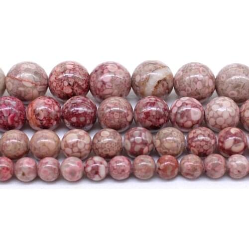 Natural Stone Beads Dark Red Coral Breciated Jaspe Stone Round Beads for Diy Bracelet Necklace Jewelry Making Size 6 8 10 12mm