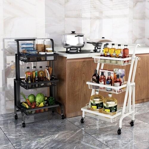Household Kitchen Shelf Floor Multilayer Fruit and Vegetable Storage Basket Cart Shelf Kitchen Organizer Shelf Organizer