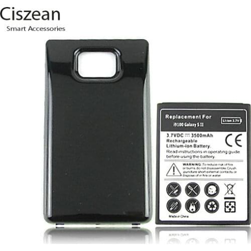 Ciszean 1x 3500mAh EB-F1A2GBU Extended Battery + 2 Optional Color Cover For Samsung Galaxy S2 II I9100 Black or White