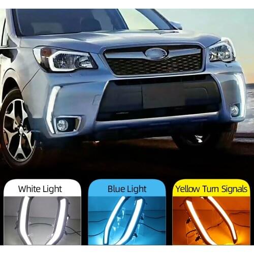 CSCSNL 2Pcs For Subaru Forester 2013 2014 2015 2016 2017 2018 LED DRL Daytime Running Light Daylight yellow Signal lamp