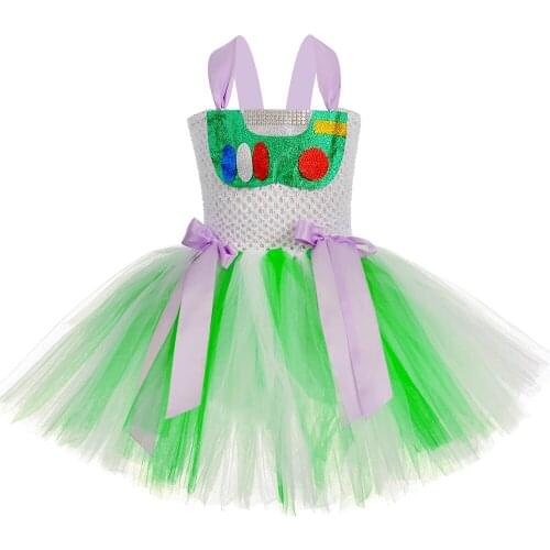 Toy Buzzz Costume Girl Cosplay Fancy Tulle Tutu Dress Holiday Party Children Clothing Kids Halloween Dresses for Girls Clothes
