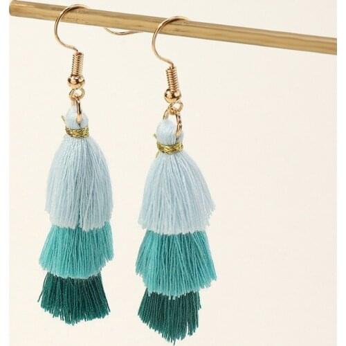 Bohemian Long Three-layer Tassel Earrings for Women Boho Dangle Earings Fashion Jewelry Brincos Para As Mulheres Gifts for Women