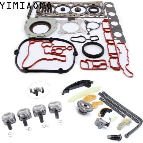 For Audi A3 A4 A5 TT VW Passat B7 CC Sharan Skoda 1.8T EA888 MK2 Engine Repair Kit 23MM Pistons Gasket Seal Timing Chain Set