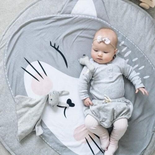 Nordic Style Home Textile Cartoon Cute Koala Baby Kids Crawling Blanket Cats Play Game Mats Round Floor Sleep Carpet Game Pad