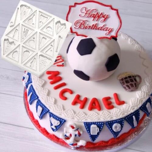 Bunting For Boys Mould Fondant Cake Decorating Tools Silicone Molds Sugarcraft Chocolate Baking Tools for Cakes Gumpaste Form