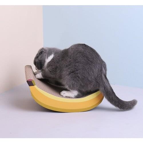 Wear-resistant Corrugated Paper Cat Scratching Board Chewing Toy Banana Shape Pet Product Pet Scratching Tool