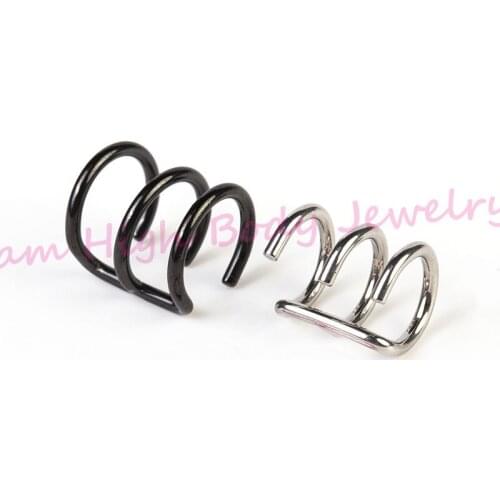 Clip On Ear Cuff Earring Wrap No Piercing 316l Stainless steel Black Gothic Punk Rock New Simple Wholesale free Ship