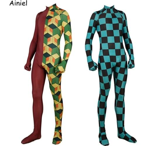 Anime Demon Slayer Kimetsu No Yaiba Cosplay Costumes Kamado Tanjirou Tomioka Bodysuit Suit Zentai Jumpsuits Giyuu Halloween