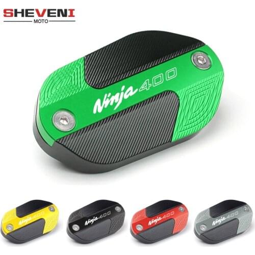 Motorcycle Front Brake Fluid Reservoir cover Fits For KAWASAKI NINJA 400 NINJA400 2018 2019 Z400 with logo Aluminum Accessories