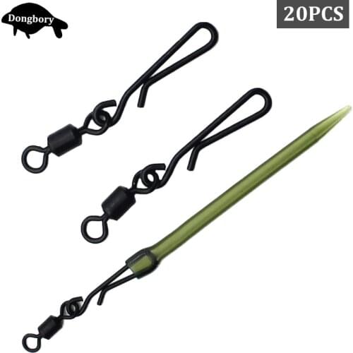 20PCS Carp Fishing Quick Change Hanging Snap Swivels Hook Bait Connector Swivels Standard Size 8/12 for Carp Fishing Rigs Making