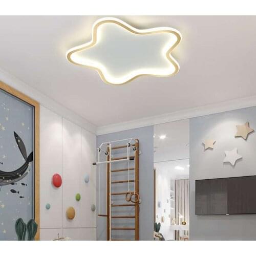 Nordic stars childrens room lamp led ceiling light modern minimalist bedroom study room boy girl room black/white/golden lights