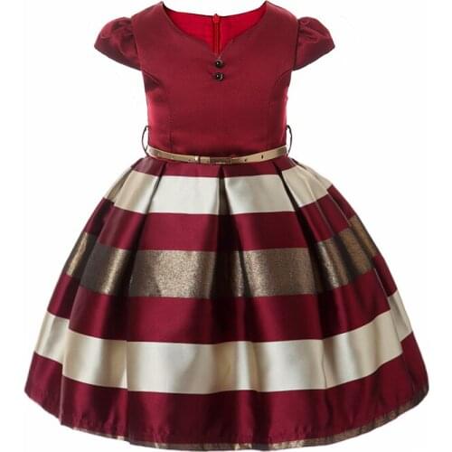2018 Summer Girls Clothing Princess Stripe Dress Baby Girl Party Dress Birthday Clothing 3-10Y