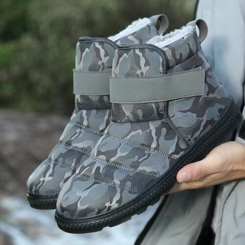 New Men Boots Chunky Winter Work Shoes For Men Warm Winter Mens Waterproof Snow Shoes Casual Boots For Man Unisex Ankle Boots