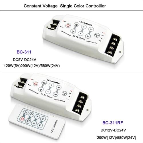 New CV Single Color PWM LED Dimmer Controller 3 channel Output 8A*3CH with Wireless RF remoteDC5V-24V