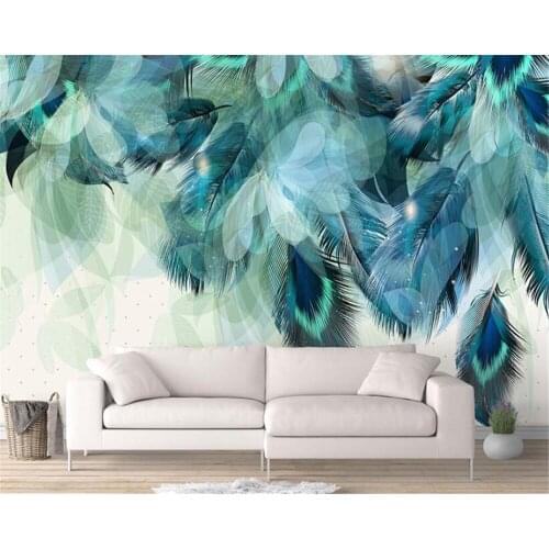 Beibehang Customized American wallpaper feather wallpaper non-woven fabric classic fashion indoor bedroom background wall paper