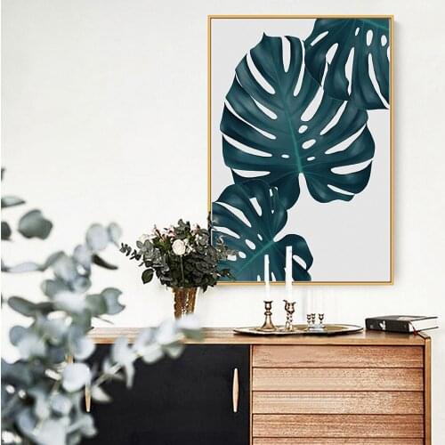Posters Nordic Green Plant Posters And Prints Turtle Leaf Canvas Prints Wall Art Wall Pictures For Living Room Decor Unframed