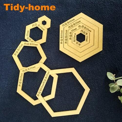 Useful Patchwork Drawing Template Circle Square Hexagon Acrylic Drawing Template Drawing Ruler DIY Craft Accessories