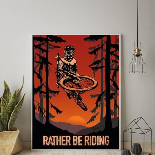 Vintage Bike Riding Sports Mountain Landscape Canvas Paintings Posters and Prints Classic Wall Art Pictures Home Decor Cuadros