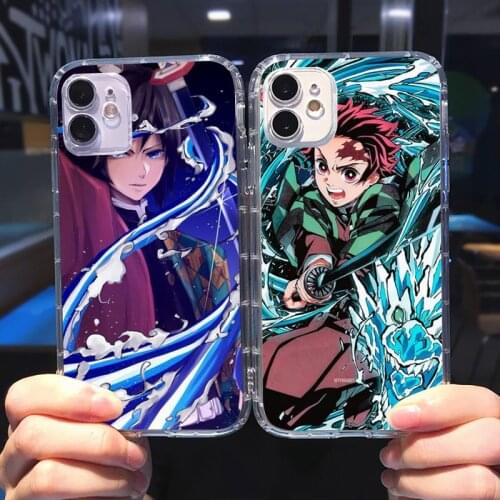 Demon Slayer Anime Funda Phone Case Transparent for iPhone 6 7 8 11 12 s mini pro X XS XR MAX Plus cover funda shell