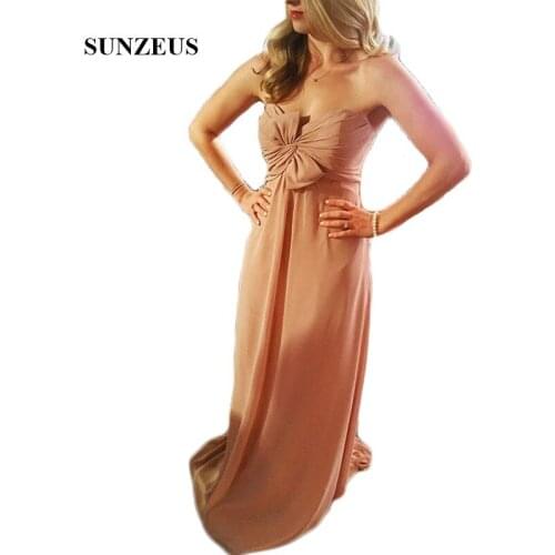 Chiffon A-Line Bridesmaid Dresses Long 2020 Newly Sweetheart Pleats Top Elegant Wedding Party Dresses Prom Gowns SBD76