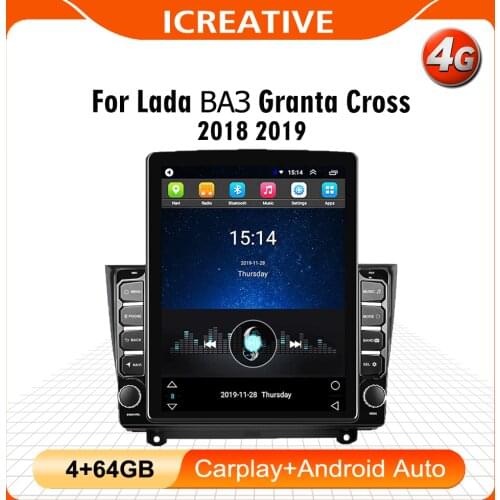 For LADA Granta Cross 2018 2019 2 Din 9.7inch Tesla screen Car Multimedia player Auto GPS Navigator WIFI Head Unit With Frame