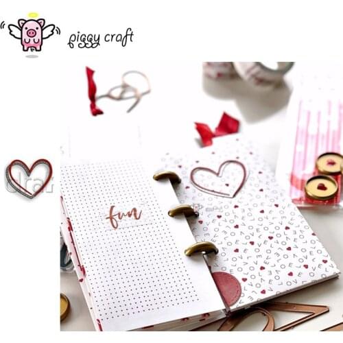 Piggy Craft metal cutting dies cut die mold Love frame heart line Scrapbook paper craft knife mould blade punch stencils dies