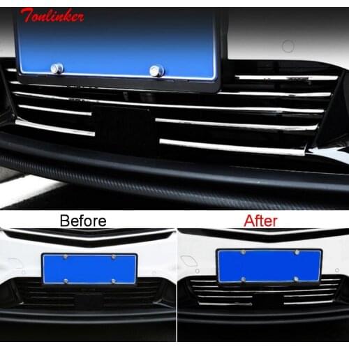 Tonlinker Interior Car Under Racing Grills for Geely SX11 Coolray Cover Stickers Car Styling 8PCS Stainless steel Cover Stickers