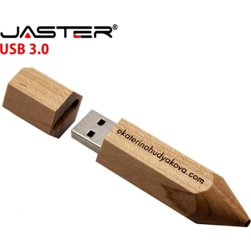 JASTER USB 3.0 customer LOGO wooden pencil USB flash drive U disk creative gift pendrive 4GB 8GB 16GB 32GB 64GB memory stick
