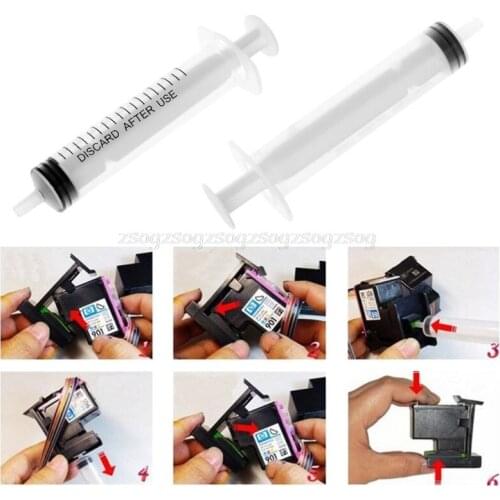 Ink Refill Cartridge Clip+ 2pcs Rubber Pads + Syringe Tool Kit for HP 60/61 802 Au13 19 Droship