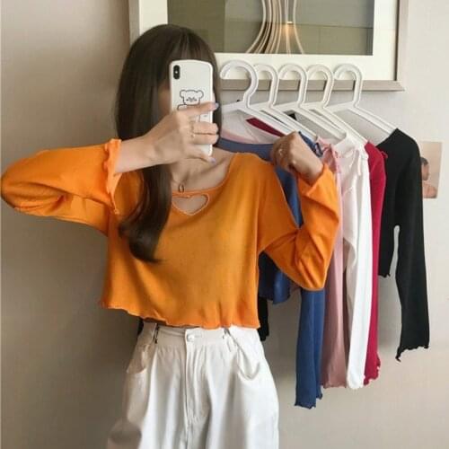 WERUERUYU 2020 New Fashion Summer Women Round Neck Short Sleeve T-shirt Tops t shirt Hollow love candy color