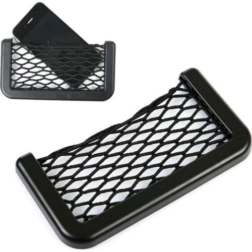 Car Storage Interior Body Edge Elastic Net Storages Mesh Phone Holder Accessories Black 1PC