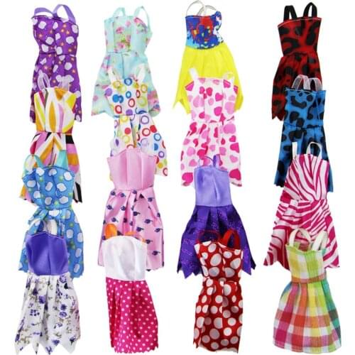 Fashion Random 10 PCS Mini Dresses Mixed Sorts Handmade Colorful Short Skirt Casual Dating Clothes for Barbie Doll Accessories