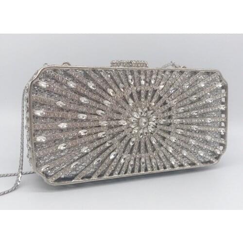 17.5x9CM Diamond-studded Dinner Bag Metal Hard Box Diamond Bag Banquet Dress Hand Women Rectangular Box Bag a6847