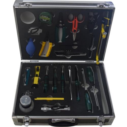 25 in 1 Fiber Optic FTTH Tool Kit with Pilers ,CFS-2 Fiber Optic Stripper ,Cable stripper ,Screwdrivers , Kevlar Scissor