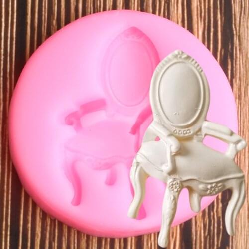 3D Furniture Chair Silicone Mold Cupcake Topper Fondant Mold DIY Party Cake Decorating Tools Soap Candy Chocolate Gumpaste Mould