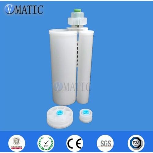 Free Shipping Glue Dispensing Dispenser Gun Cartridge, Glue Dispensing Plastic Dual Cartridge 400ml/cc 10:1 2Pcs/Set
