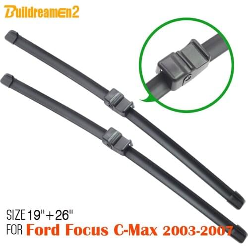 Buildreamen2 1Pair Vehicle Soft Rubber Wiper Car Windscreen Windshield Wiper Blade For 2003-2007 Ford Focus C-Max